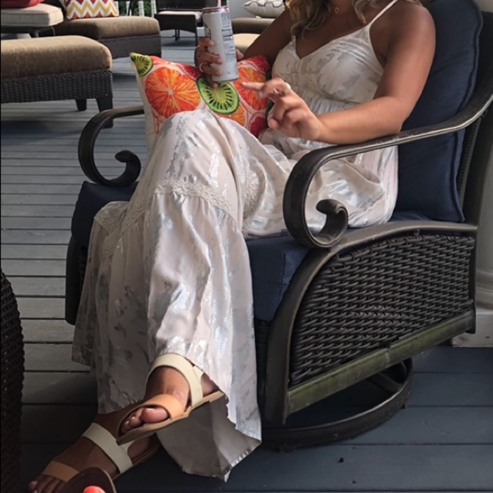 Silver and off white maxi dress